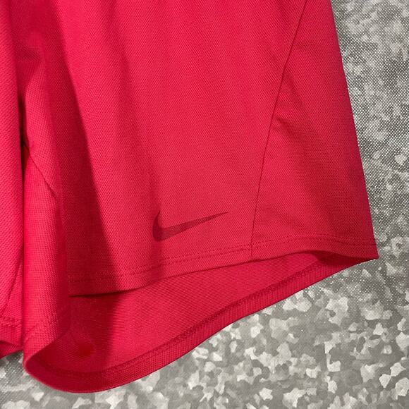 Nike Women's Dark Pink Dri-Fit Fold Over Waist Shorts - Size XS - Activewear - Picture 4 of 8